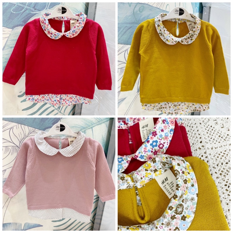Áo len HM cổ sen cho bé gái