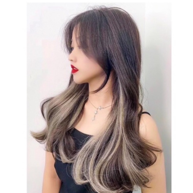 Kẹp high light tóc giả xoăn nhuộm Ombre nhiều màu Hàn Quốc