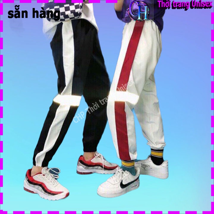 Quần jogger nam nữ dáng dài ống rộng bo gấu màu đen xám trắng chất nỉ bông dày mịn
