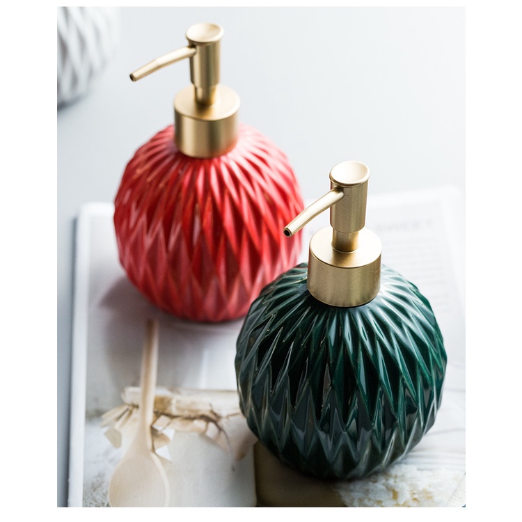 Chai Sứ Dầu Gội 400ml, Bình Đựng Xà Phòng Vân Cẩm Thạch Decor Nhà Tắm Siêu Sang