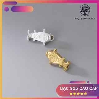Charm bạc hình cá chép xỏ ngang
