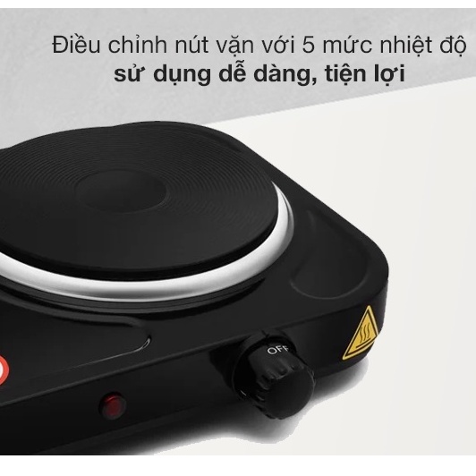 Bếp điện đôi Perfect không kén nồi, Bếp điện mini chất liệu gang tự tắt khi nước tràn - HAPOS