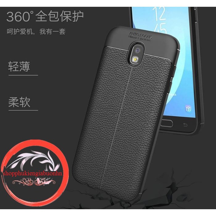 Ốp lưng vân da chống sốc AutoFocus cho samsung J7 pro/J730(đen)