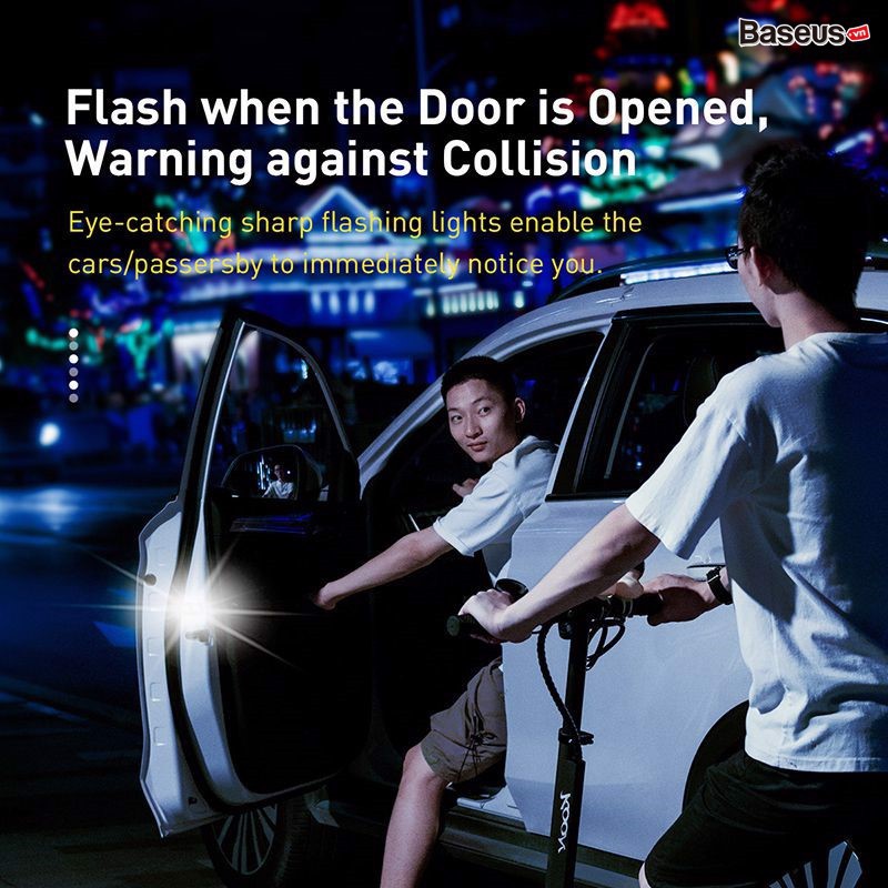 Đèn Cảnh Báo Mở Cửa Ô Tô Xe Hơi Tự Động Baseus Door Open Warning Light (bộ 2 cái)