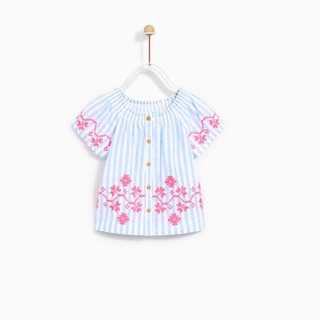 Freeship 99k toàn quốc_,Áo thêu hoa Zara xuất dư cho bé gái