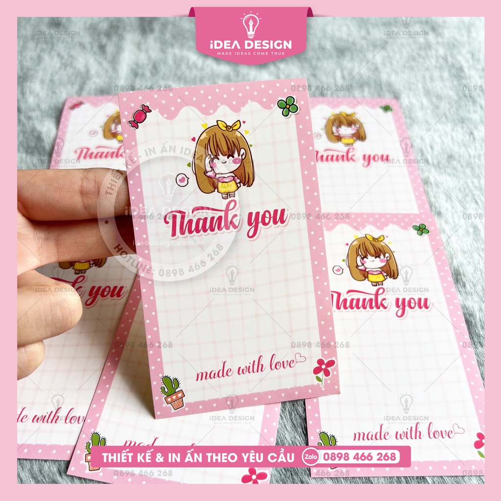 Tem dán niêm phong, Sticker dán hộp, Decal dán hộp quần áo - Size 6.5x11cm - Mẫu BABY PINK - Cán màng bóng - iDea Design