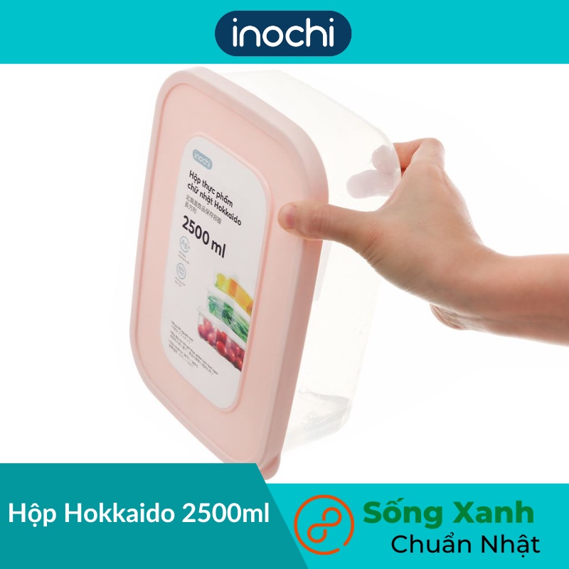 Hộp thực phẩm chữ nhật Hokkaido 2500ml - màu ngẫu nhiên