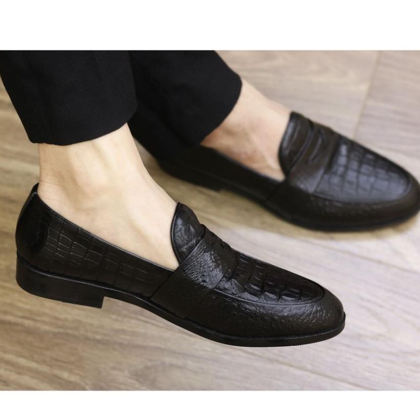 Giày Da Nam - Giày Da Nam Đế Khâu, Giày lười nam, Giày nam đẹp dập vân cá sấu Mã X091 - Kho Tổng | BigBuy360 - bigbuy360.vn