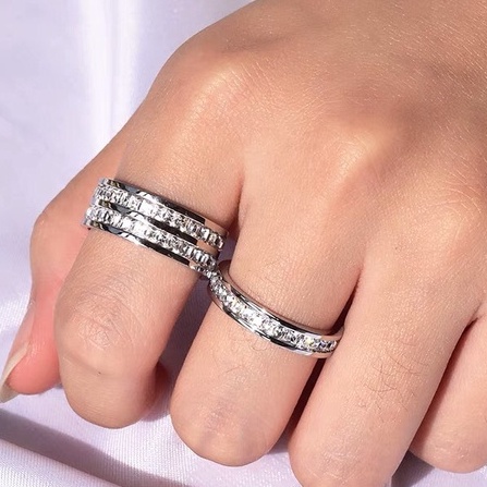 Nhẫn nam nữ CDE Eternity Dual Ring Silver CDE8023SV