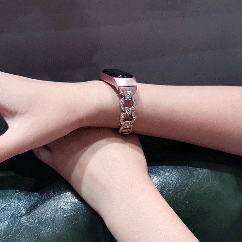 Dây Đeo Thay Thế Chất Liệu Hợp Kim Đính Kim Cương Giả Cho Xiaomi Band 7 3/4/5/6/7 8-Character Xiaomi 5/6/4 Xiaomi 6