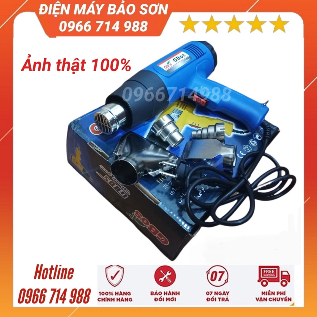 MÁY KHÒ NHIỆT CẦM TAY GBOSS-883 CÔNG SUẤT 1800W MÁY THỔI HƠI NÓNG MÀNG CO TẶNG 4 ĐẦU THỔI NHIỆT BẢO HÀNH 12 THÁNG