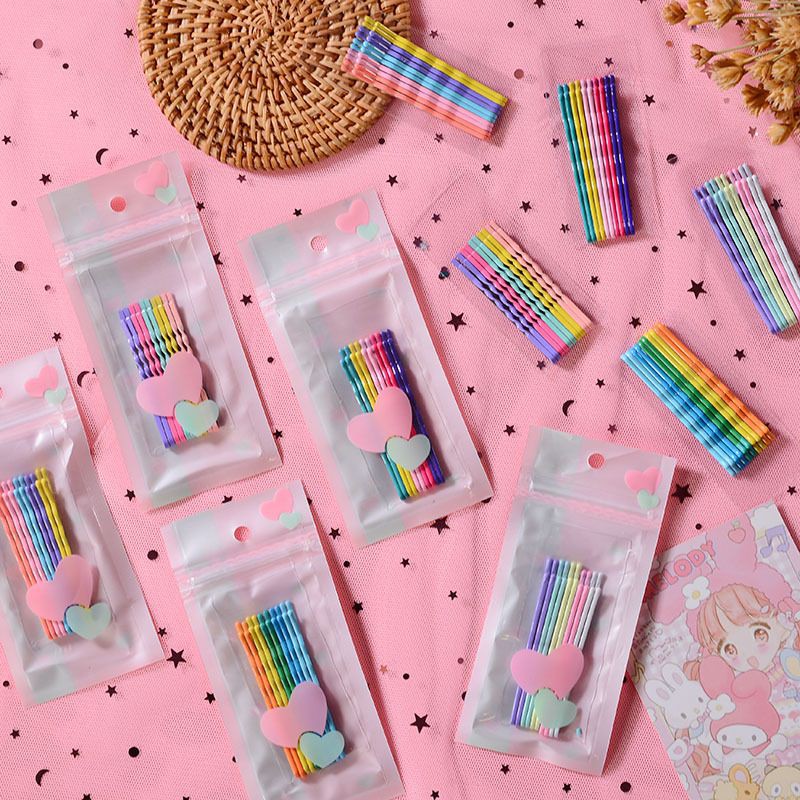 Set 10 kẹp tăm kẹp tóc màu sắc dễ thương