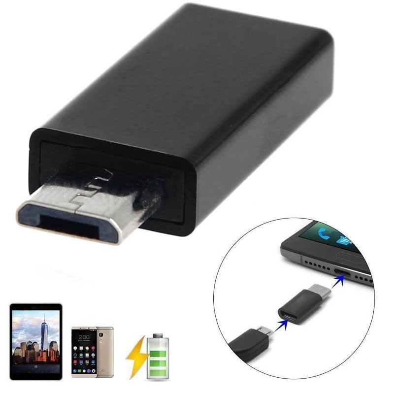 Bộ chuyển đổi USB Type-C 3.1 sang Micro USB màu đen | BigBuy360 - bigbuy360.vn