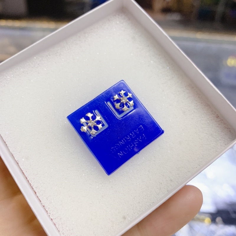 1 ĐÔI BÔNG TAI BẠC NỮ HÌNH BÔNG TUYẾT HÌNH ĐÁ TRẮNG