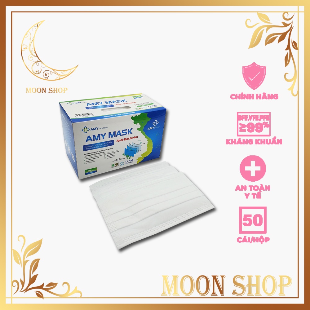 Hộp khẩu trang y tế  50 cái màu trắng 50 cái giá rẻ