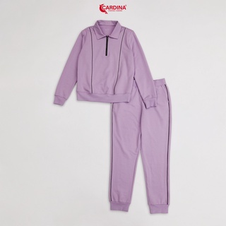 Đồ Bộ Nữ CARDINA Chất Nỉ Da Cá Cao Cấp Dáng Thể Thao Kéo Khóa Cổ Trẻ Trung Năng Động 2NiF01