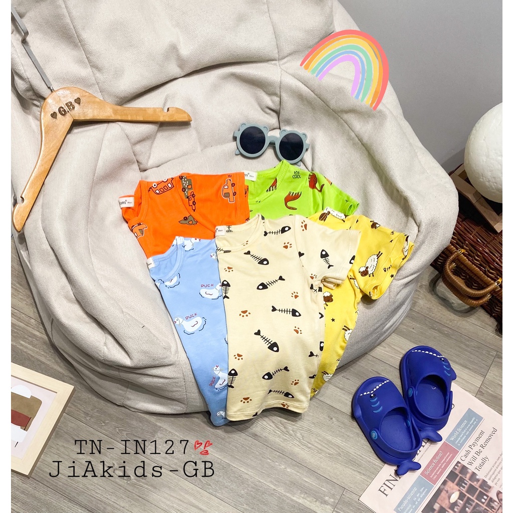 Bộ Cộc Tay THUN LẠNH MINKY MOM In Hình Toàn Thân Dễ Thương Cho Bé TN-IN127