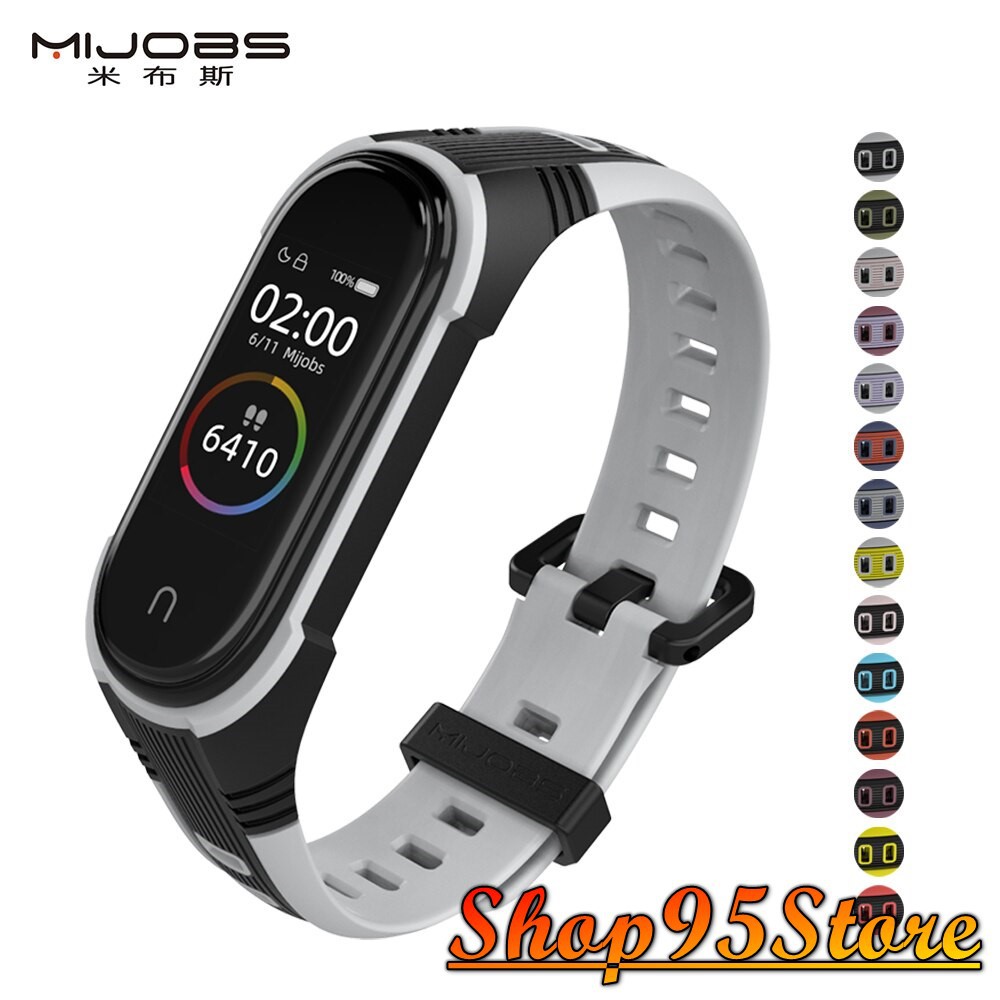 Dây đeo thay thế Mijobs dành cho Xiaomi Miband 3/4/5 khóa gài