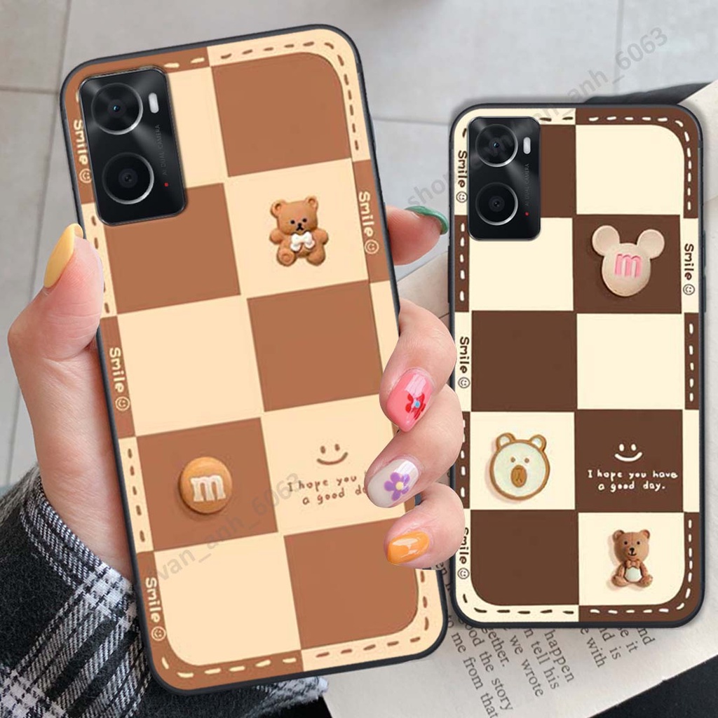 Ốp lưng Oppo A76 hình 3D gấu, kẹo dễ thương cute