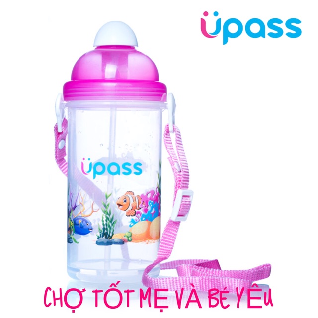 BÌNH UỐNG NƯỚC NẮP BẬT ỐNG HÚT MỀM UPASS 420ML/500ML