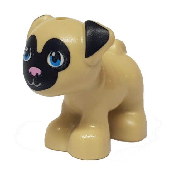 Lego Chó Pug / Lego 24111pb01: Dog, Friends, Pug, Standing with Black Face and Ears
