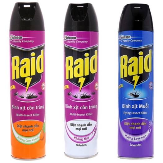 Chai xịt muỗi RAID 600ml Thuốc diệt muỗi RAID hương cam chanh {DIỆT TẬN GỐC}