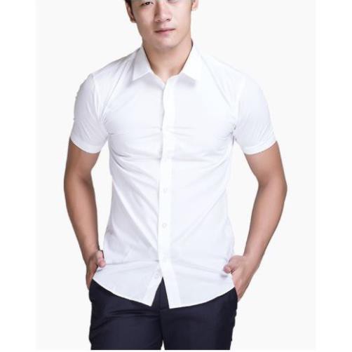 Áo sơ mi nam trơn, cộc tay, vải mềm mại, không nhăn, thấm hút mồ hôi tốt, dáng chuẩn, năng động, trẻ trung | BigBuy360 - bigbuy360.vn