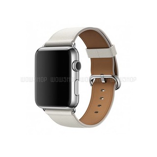 Dây đeo Apple Watch, Dây da thiết kế Classic Buckle Leather - Trắng bồ câu