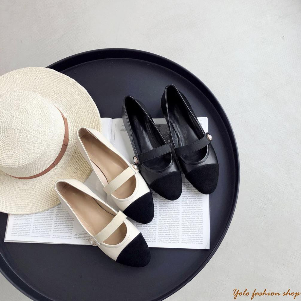 Hình thật-B3-Giày bệt búp bê nữ phối màu đính ngọc siêu xinh | BigBuy360 - bigbuy360.vn