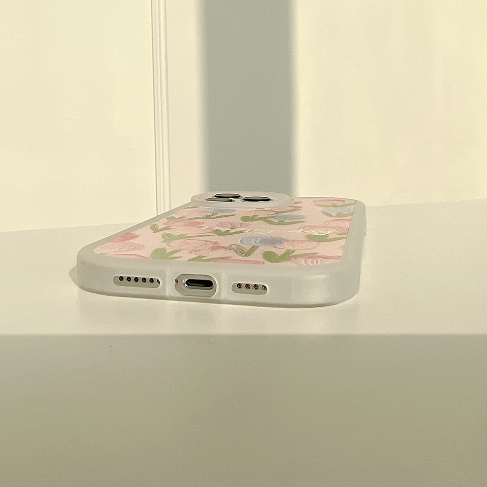 Ốp lưng IPhone  trong bo tròn hoa Tulip 6/6s/6plus/6splus/7/7plus/8/8plus/xs/11/12/13/14/Pro/Plus/Promax TBT6