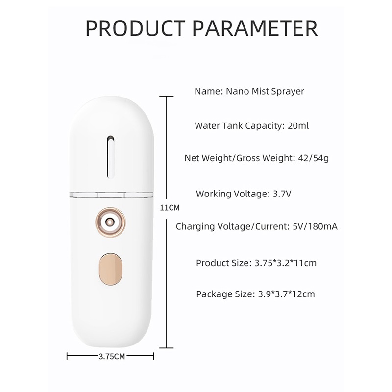 Máy phun sương Foreverlily tạo độ ẩm nano mini 30ml có sạc USB tiện dụng