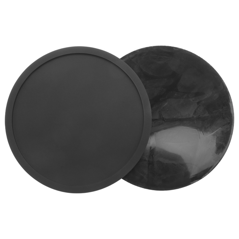 Bộ 8 Đế Lót Ly Hình Tròn Màu Đen Bằng Silicone Mềm Chống Trượt
