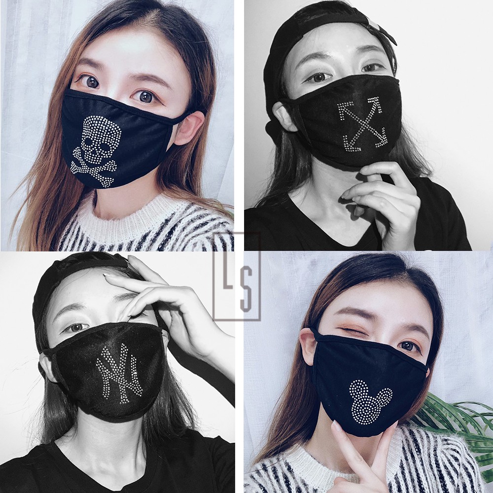 Khẩu trang đính đá streetwear - Khẩu trang chống bụi