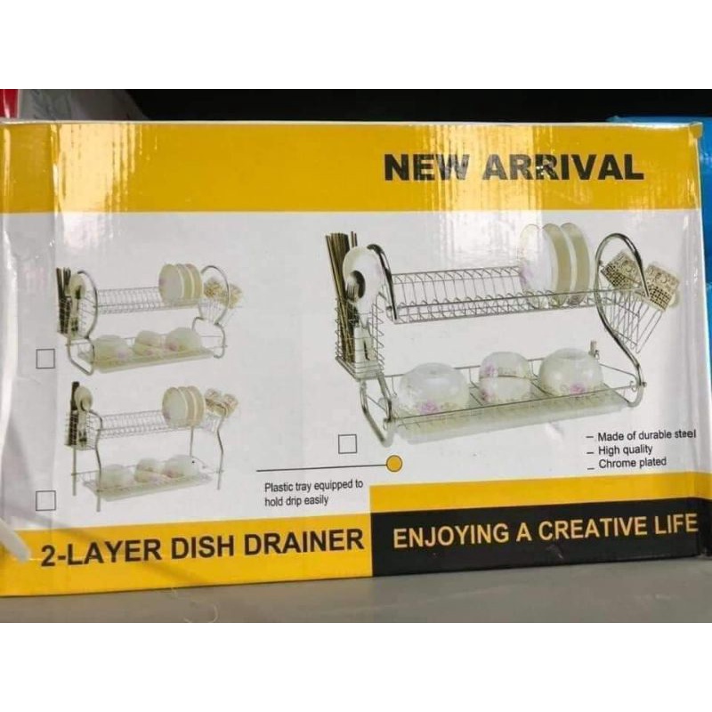 Giá kệ úp bát 2 tầng inox