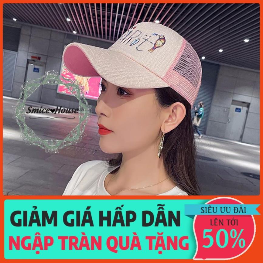 Mũ Lưỡi Trai Đính Chữ Bằng Nhũ Lấp Lánh Phối Lưới Thoáng Khí - Nón Nam Nữ Cao Cấp xịn