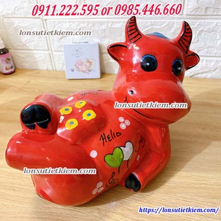 Heo đất tiết kiệm trâu sứ Bát Tràng