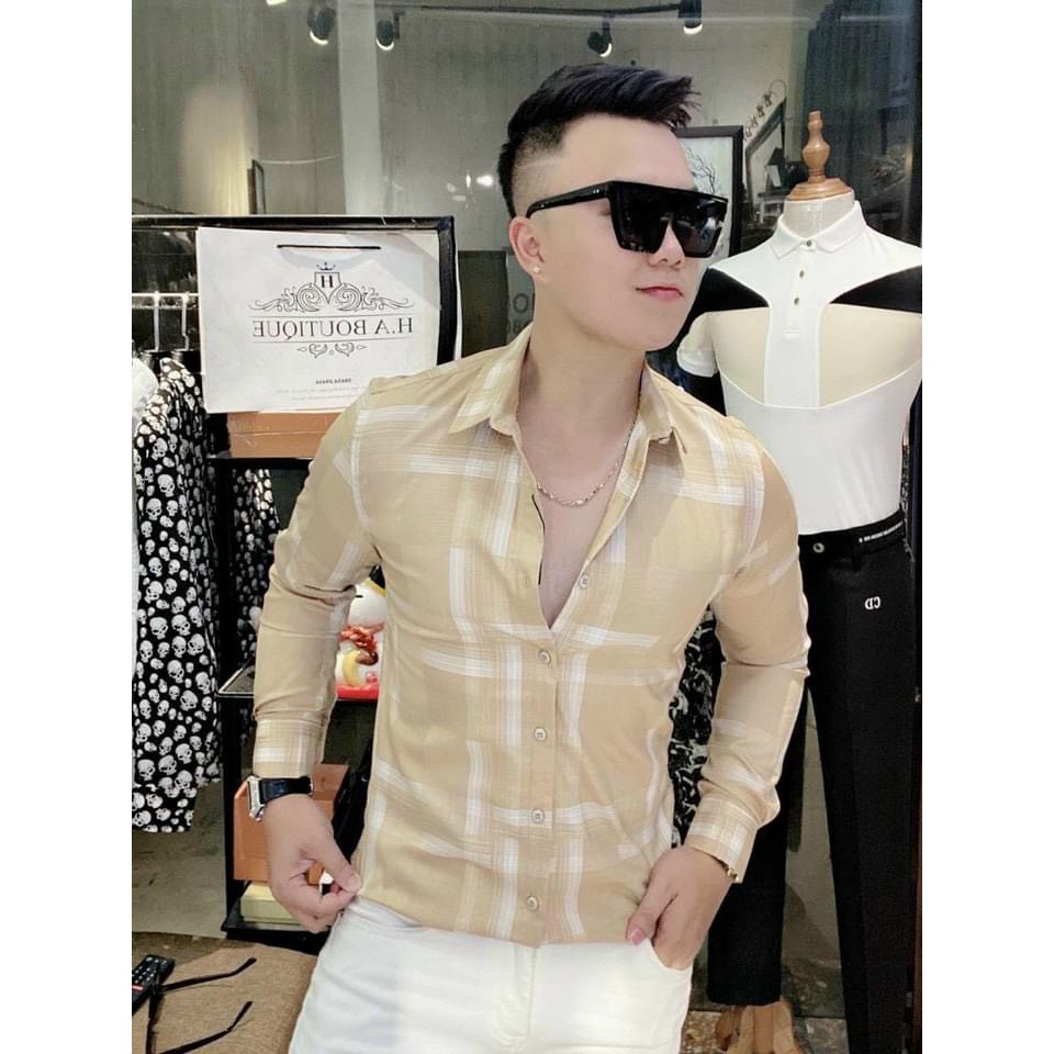 TN Store - Áo sơm mi Nam tay dài caro dệt cao cấp, form chuẩn, hàng đẹp - New Hot