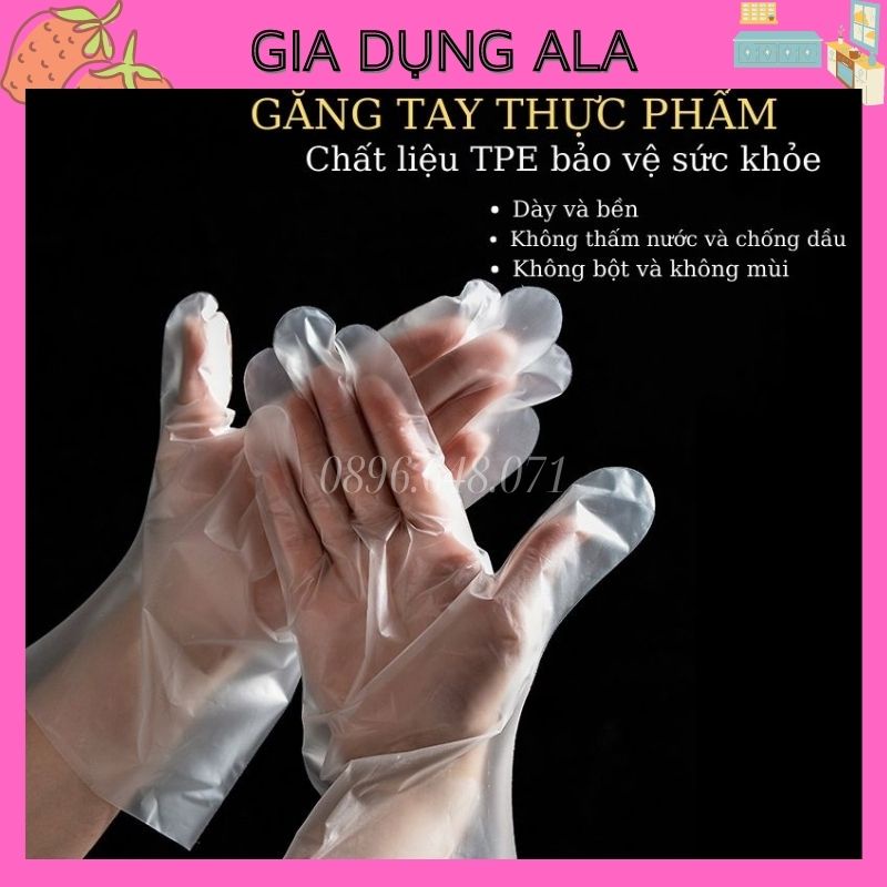 Găng Tay Siêu Dai Làm Bếp Nấu Ăn TPE Đa Năng (Hộp 100 Chiếc), Gang Tay Kiêm Bao Tay Làm Bánh