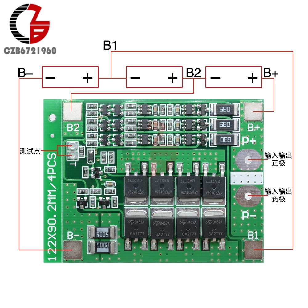Bảng Mạch Bảo Vệ 3S 25A 18650 BMS PCM Sự Bảo Vệ