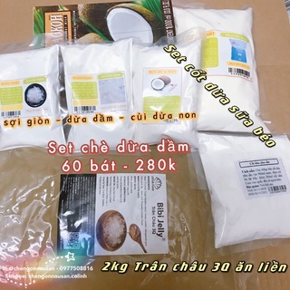 Set chè dừa dầm xịn 10 bát