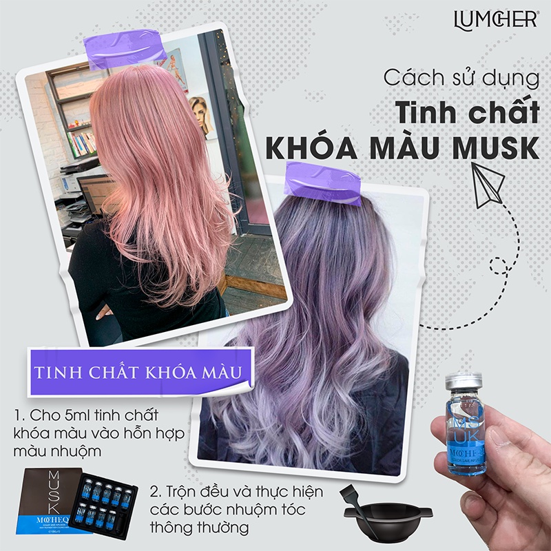 Tinh chất khóa màu tóc Musk lưu giữ màu tóc nhuộm tại nhà chính hãng Lumcher