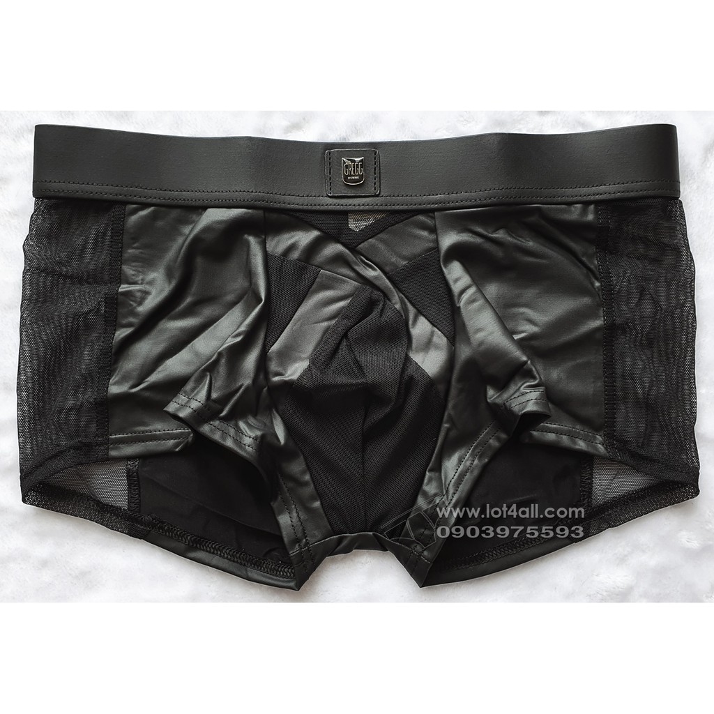 [CHÍNH HÃNG] Quần lót nam Gregg Homme 162605 Black X Pleather Mesh Trunk Black