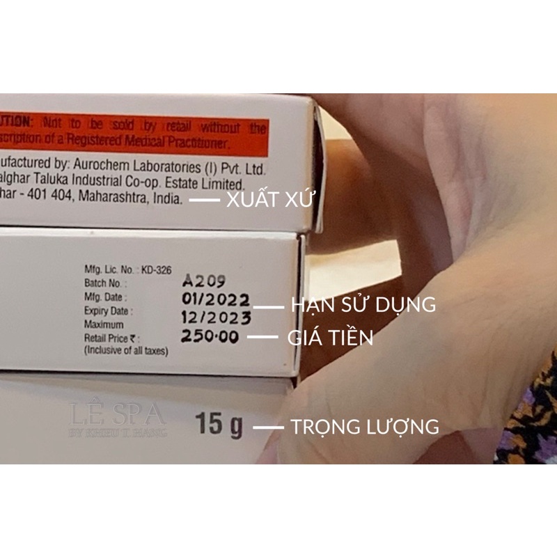 Giảm mụn Ezanic Azelaic acid 20% giảm mụn mờ thâm 15g