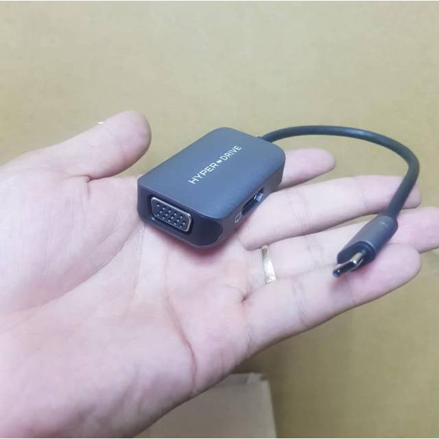 Cổng Chuyển (HUB) USB-C sang HDMI, VGA HyperDrive 2 IN 1 HD-C2HV