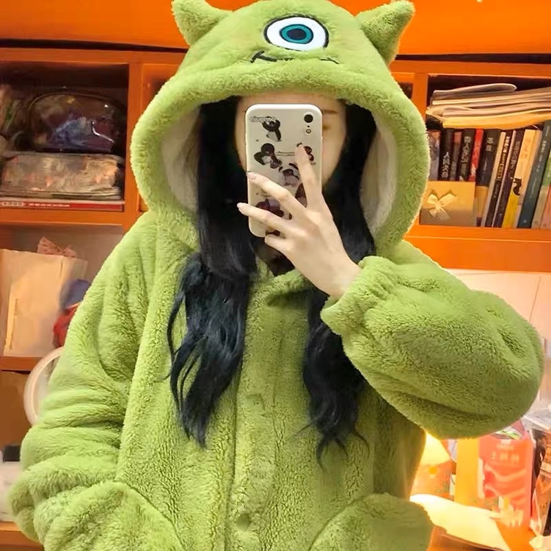 Váy Ngủ Bông Xanh Quái Vật 1 Mắt Ulzzang
