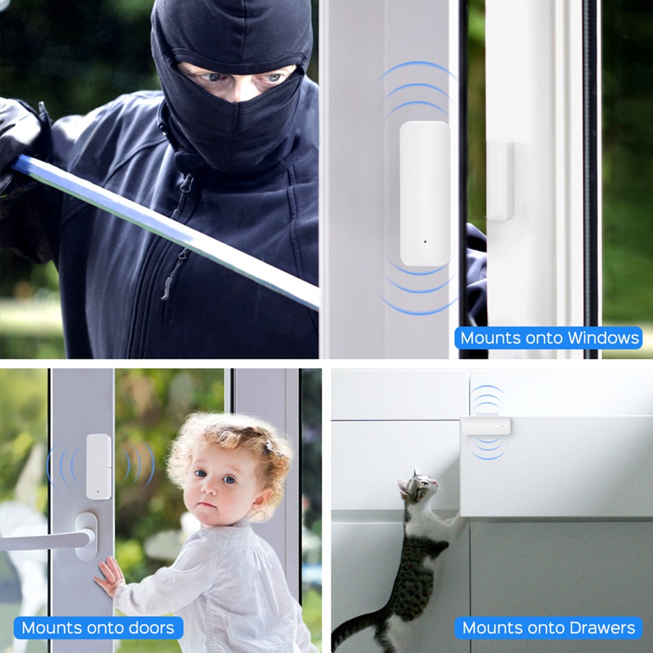 Chuông Cửa Thông Minh Smatrul Báo Động Chống Trộm Không Dây Tương Thích Với Tuya Smart Life Và Alexa Google