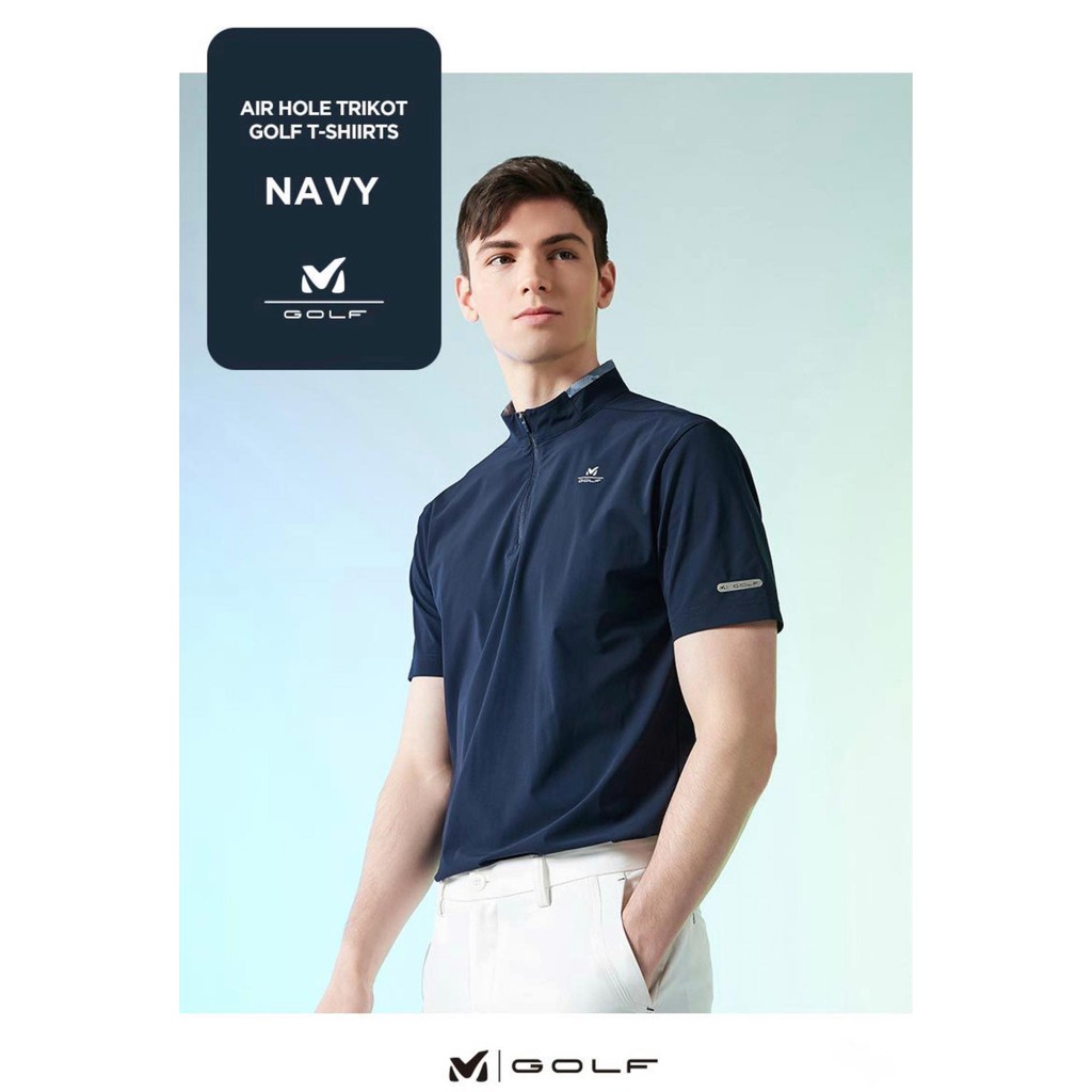 Áo thun nam dòng Golf Milet Stretch cổ trụ vải có 1000 lỗ thoáng
