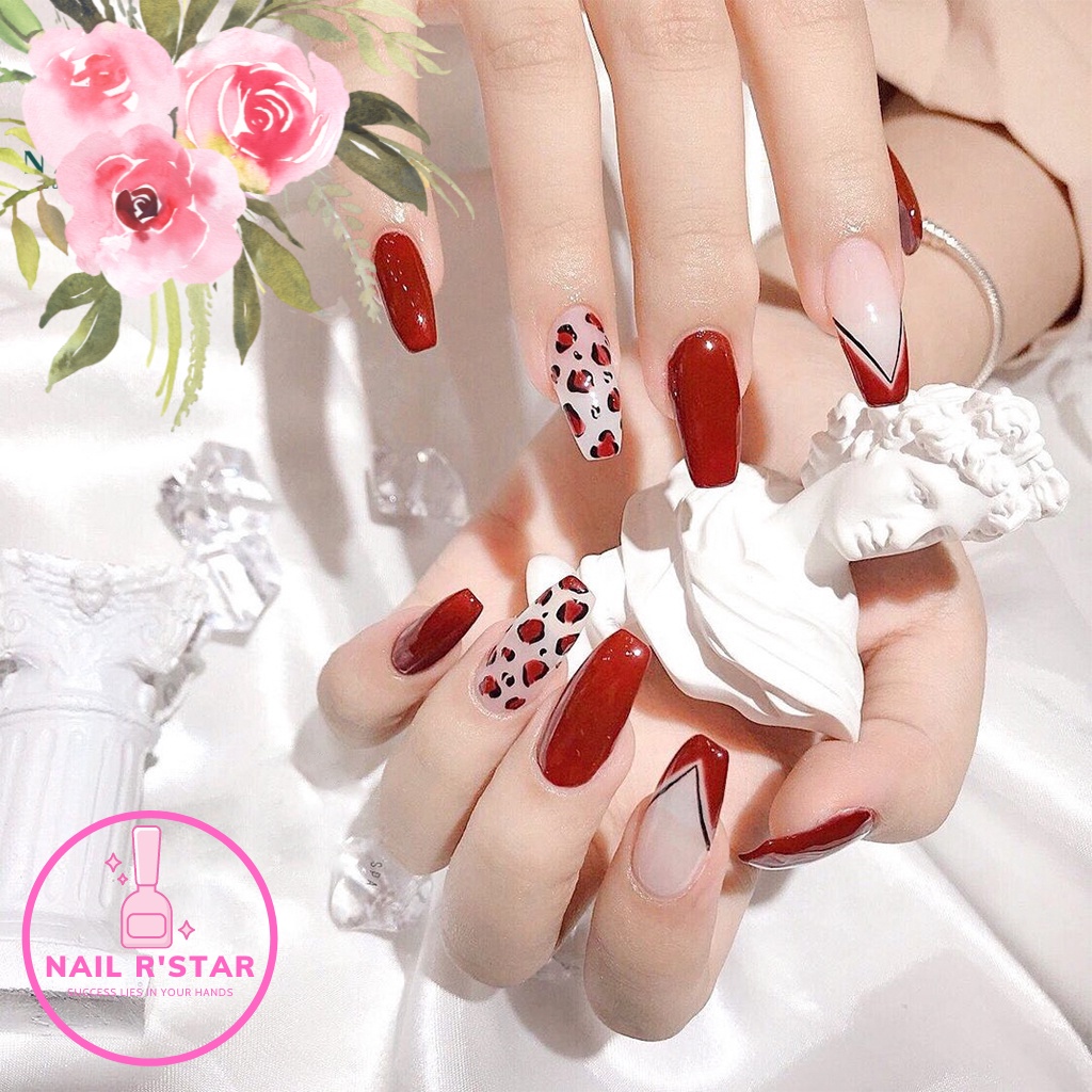 Sơn gel Mxbon chính hãng tone đỏ 6 màu tôn da, chất gel đậm đặc lên chuẩn màu  NAIL R’STAR