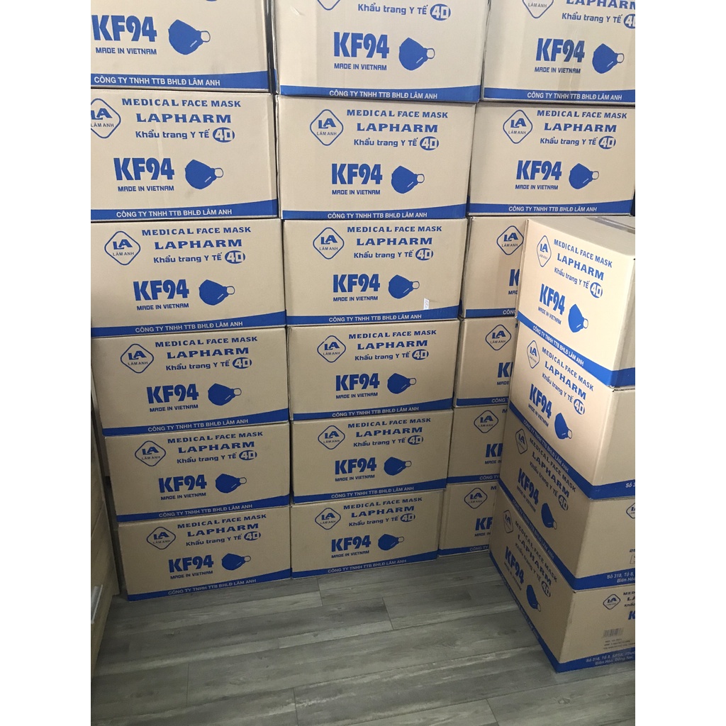 Set 50 Chiếc Khẩu trang 4 Lớp KF94 LAPHARM Chống Bụi Mịn, Kháng Khuẩn Hàng Cao Cấp