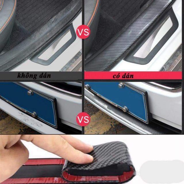 Nẹp cacbon trang trí chống trầy xước xe ô tô, Nẹp carbon xe hơi Bản rộng 5cm và 7cm- Hàng đẹp